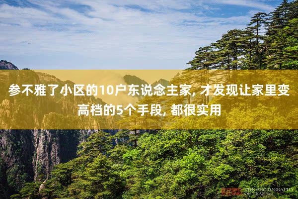 参不雅了小区的10户东说念主家, 才发现让家里变高档的5个手段, 都很实用