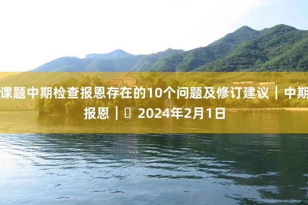 课题中期检查报恩存在的10个问题及修订建议┃中期报恩┃​2024年2月1日